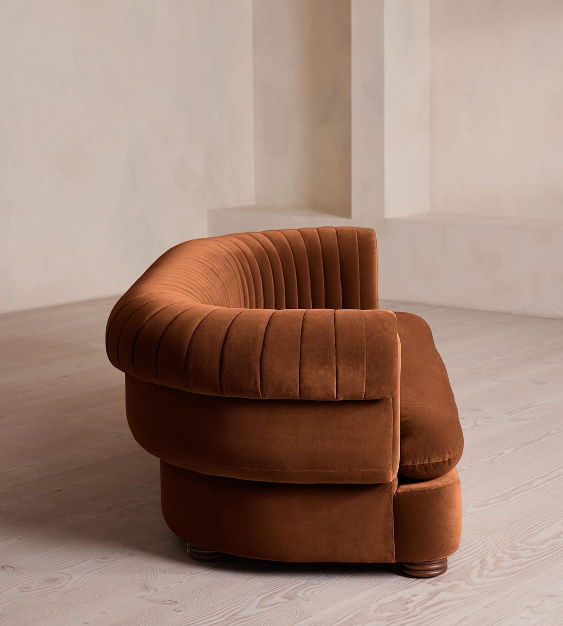 Rava Three Seater Sofa - Velvet - Cinnamon - UK - Images - Image 3
