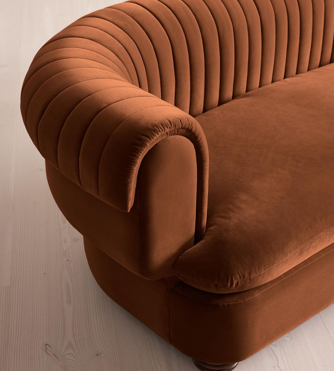 Rava Three Seater Sofa - Velvet - Cinnamon - UK - Images - Image 5
