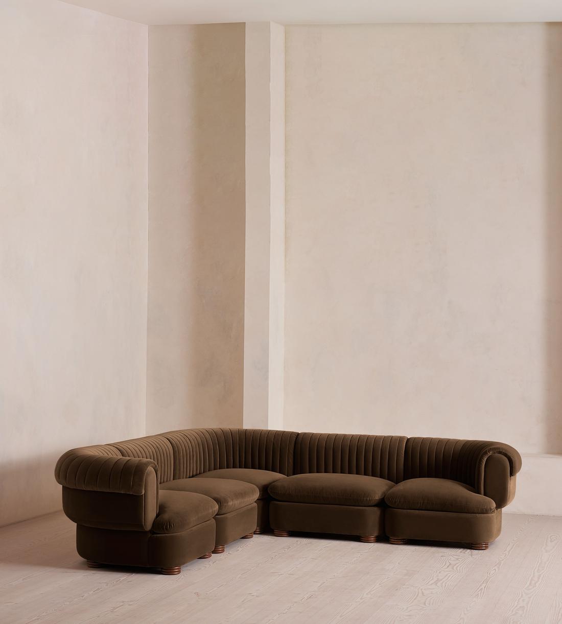 Rava Modular Sofa - Corner Sofa - Velvet - Chocolate - Listing - Image 2
