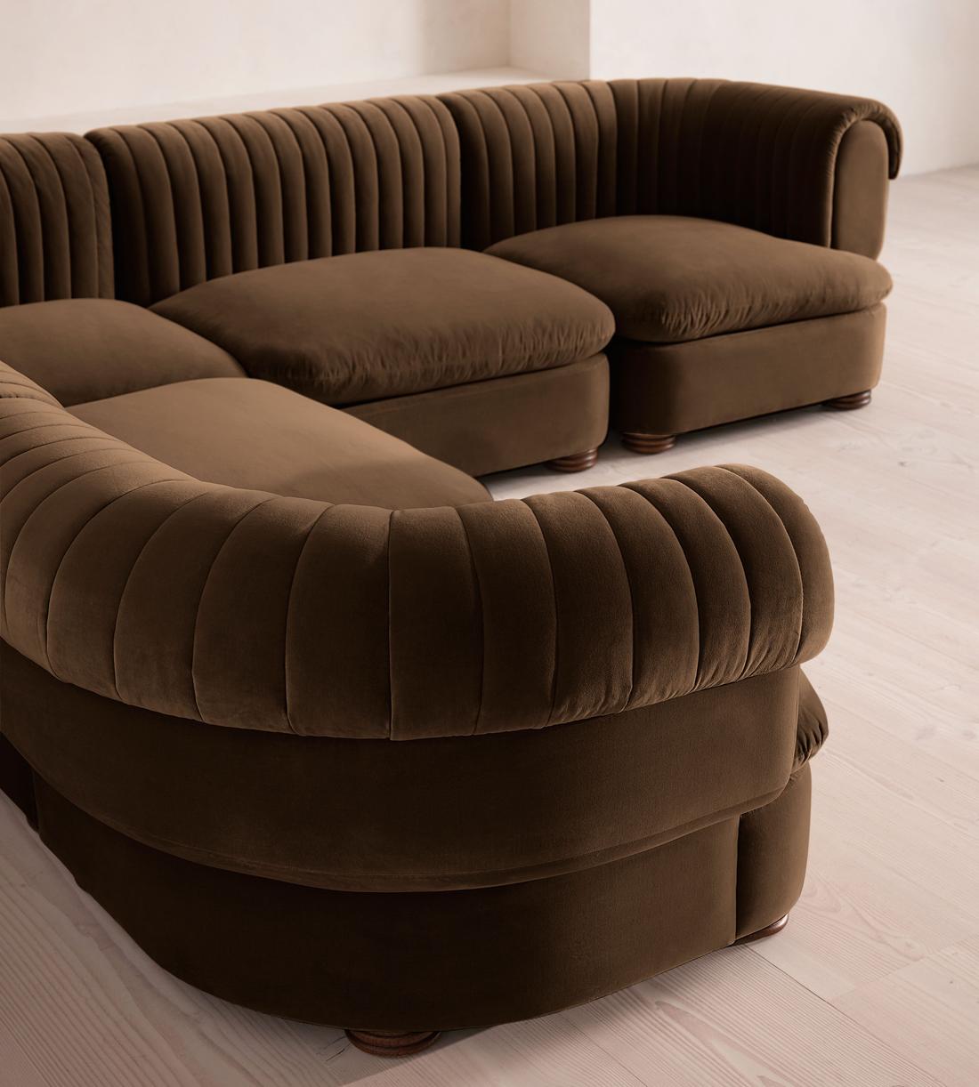 Rava Modular Sofa - Corner Sofa - Velvet - Chocolate - Images - Image 4