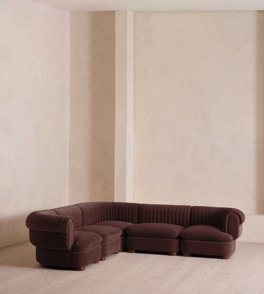 Rava Modular Sofa - Corner Sofa - Velvet - Aubergine - UK - Listing - Image 2
