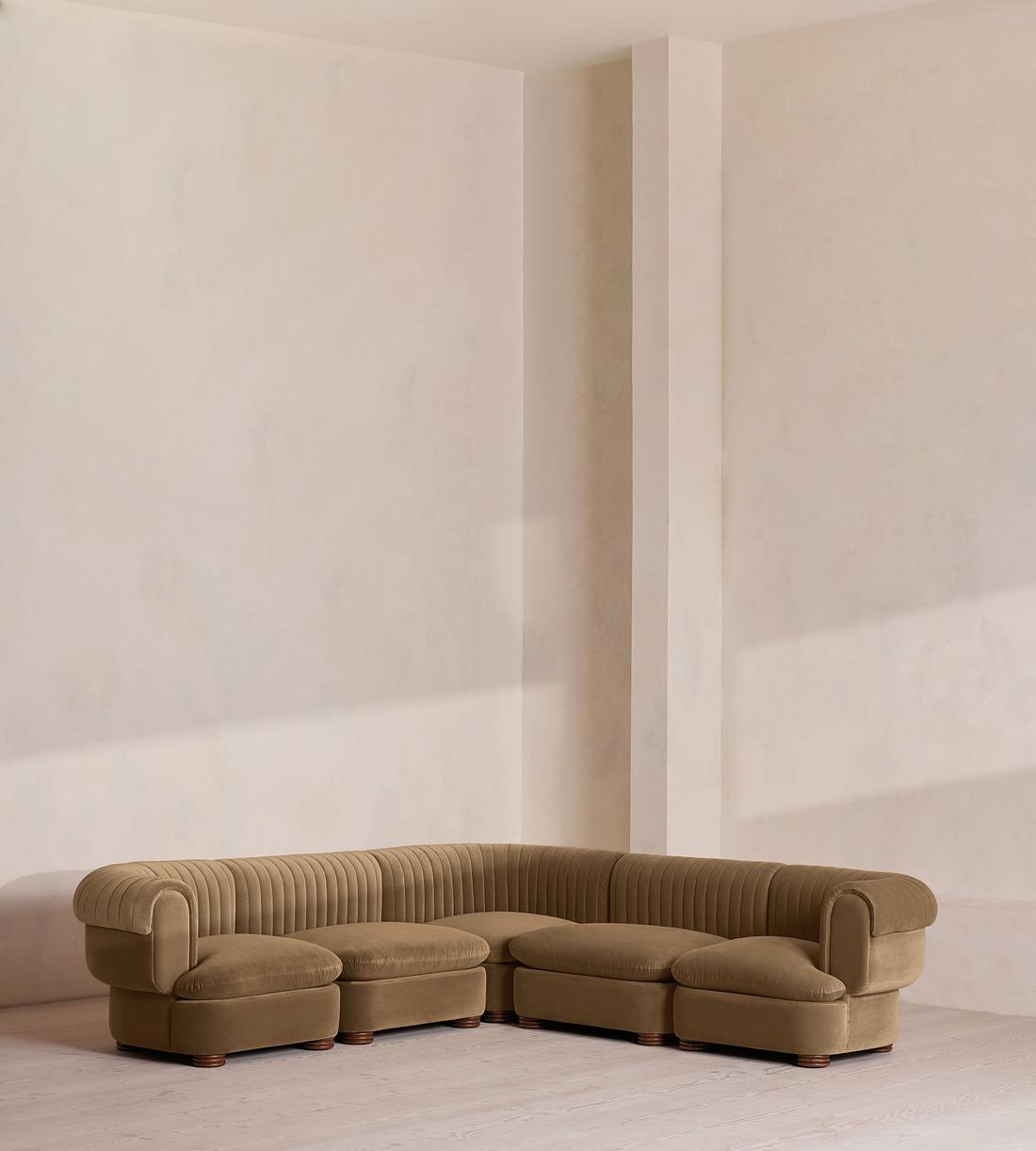 Rava Sectional Sofa - Corner Sofa - Velvet - Truffle - US - Listing - Image 1