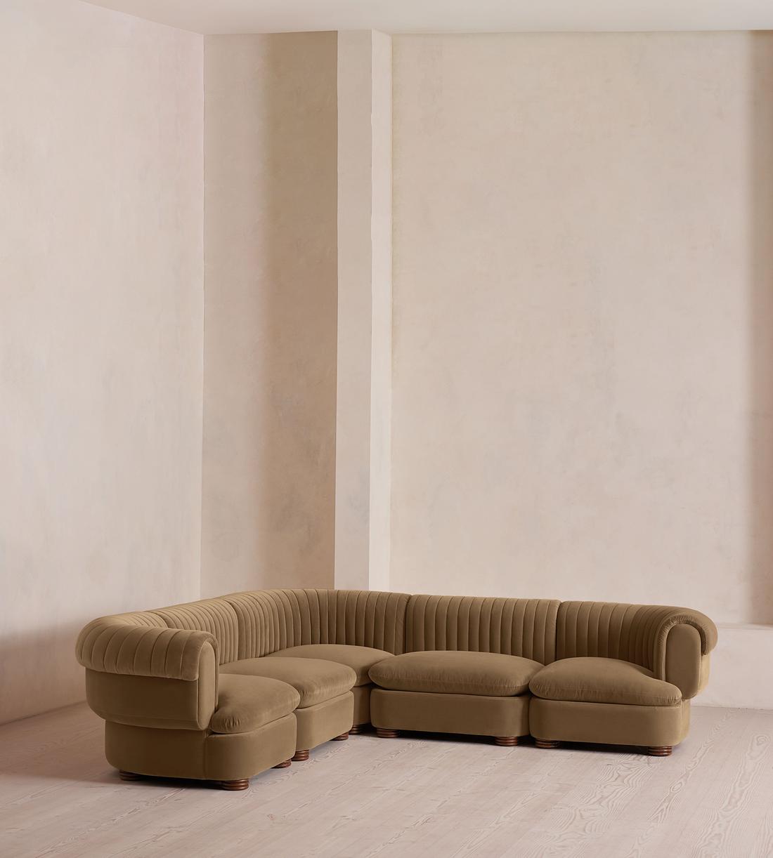 Rava Sectional Sofa - Corner Sofa - Velvet - Truffle - US - Listing - Image 2