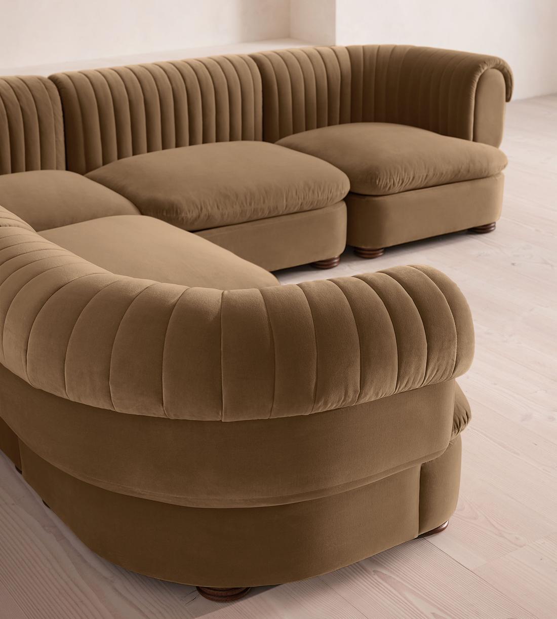 Rava Sectional Sofa - Corner Sofa - Velvet - Truffle - US - Images - Image 4