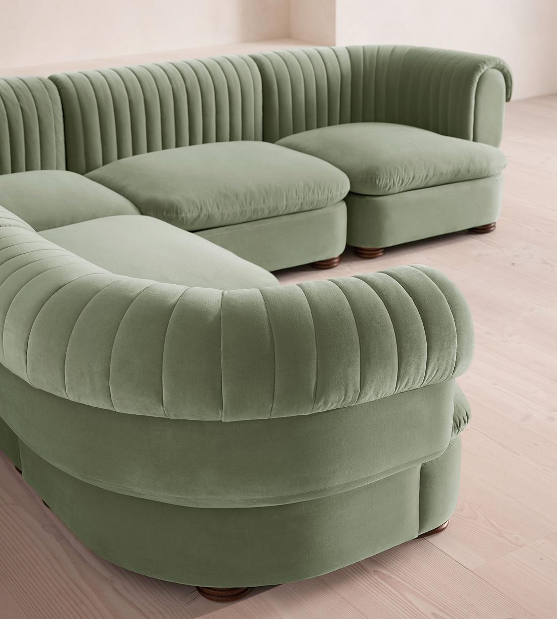 Rava Sectional Sofa - Corner Sofa - Velvet - Seafoam US - Images - Image 4