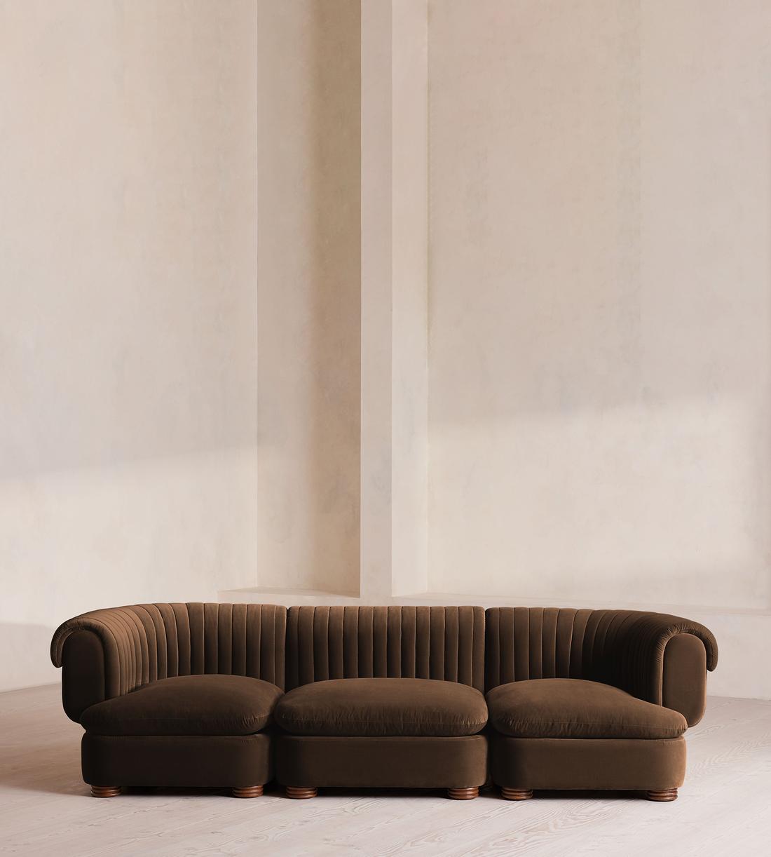Rava Modular Sofa - Four Seater - Velvet - Chocolate - Listing - Image 1