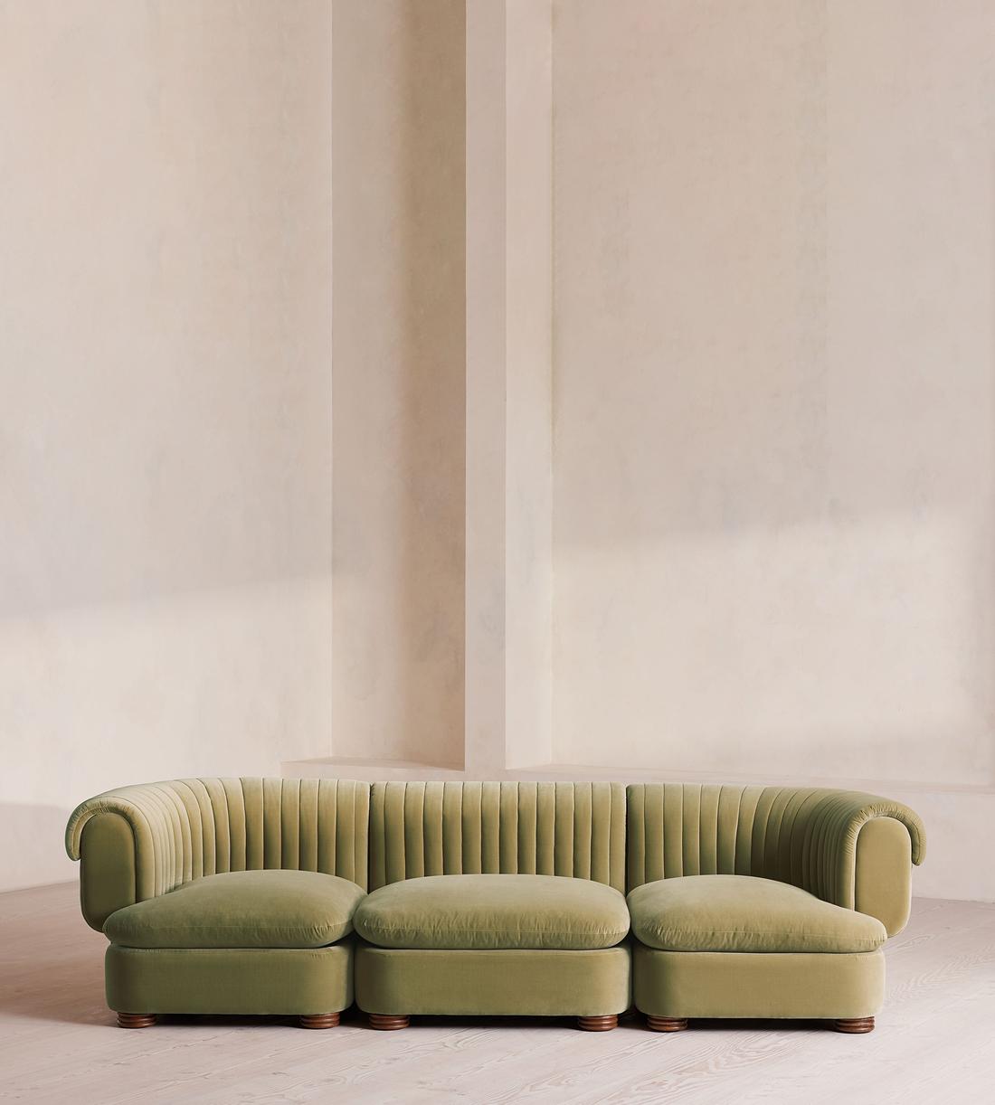 Rava Modular Sofa - Four Seater - Velvet - Lichen - Listing - Image 1