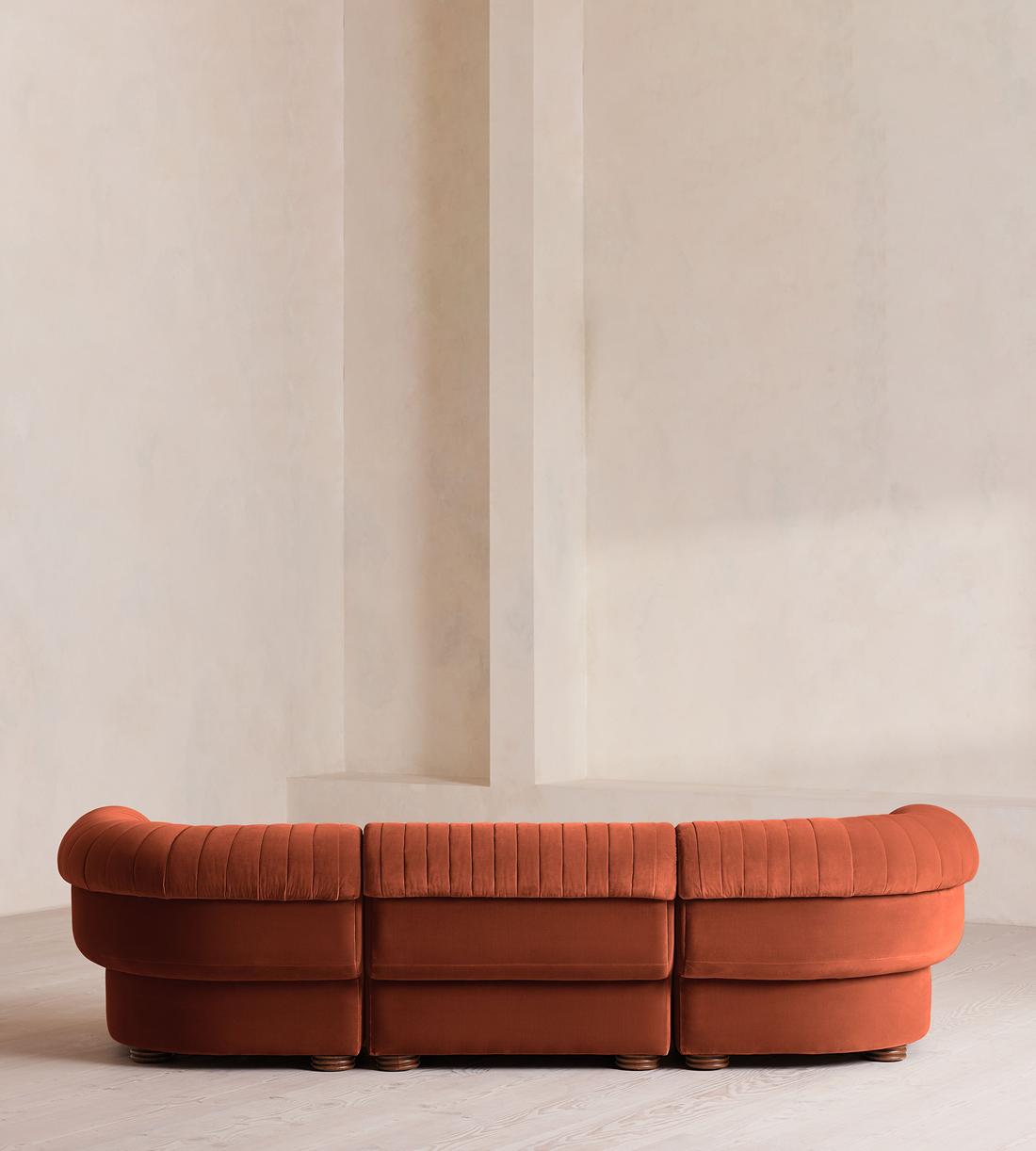 Rava Modular Sofa - Four Seater - Velvet - Rust - Images - Image 4