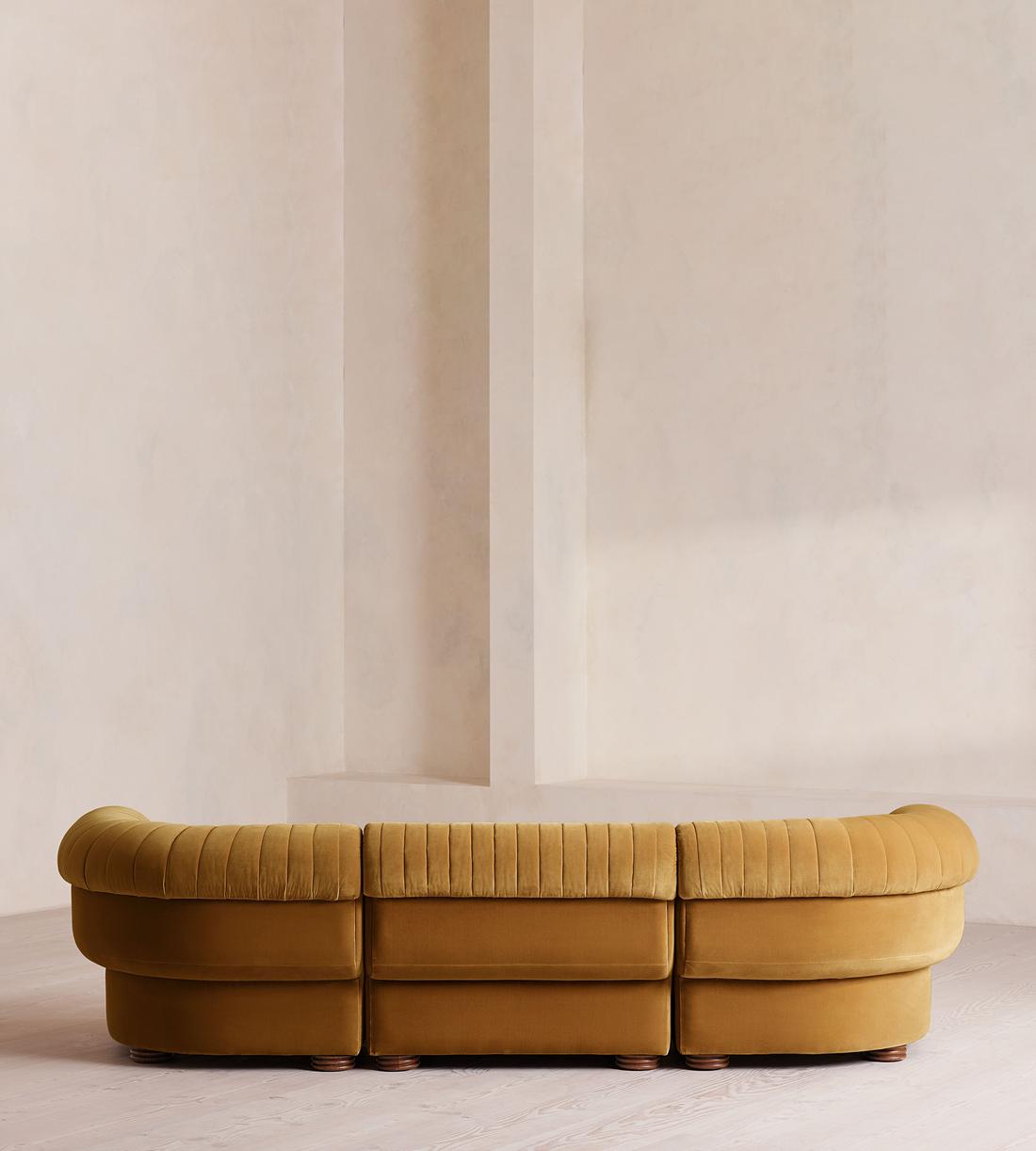 Rava Modular Sofa - Four Seater - Velvet - Mustard - Images - Image 4
