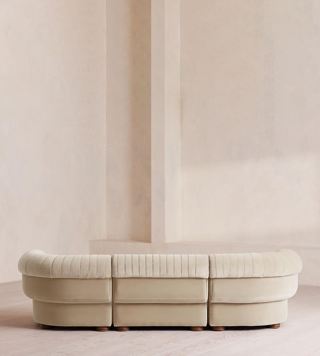 Rava Sectional Sofa - Four Seater - Velvet - Oyster - US - Images - Image 4