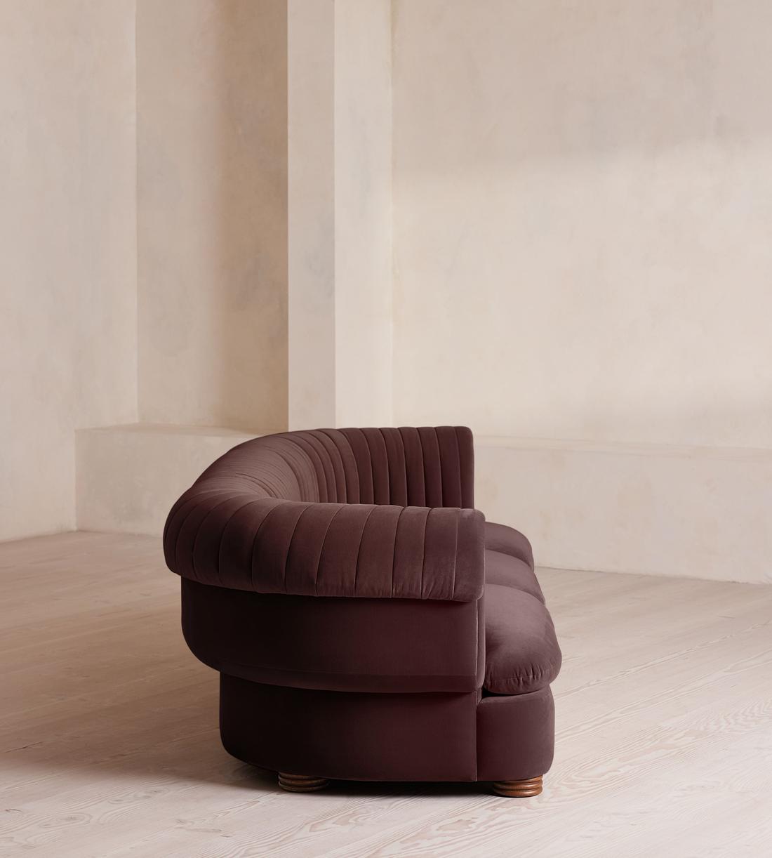 Rava Sectional Sofa - Four Seater - Velvet - Aubergine - US - Images - Image 3