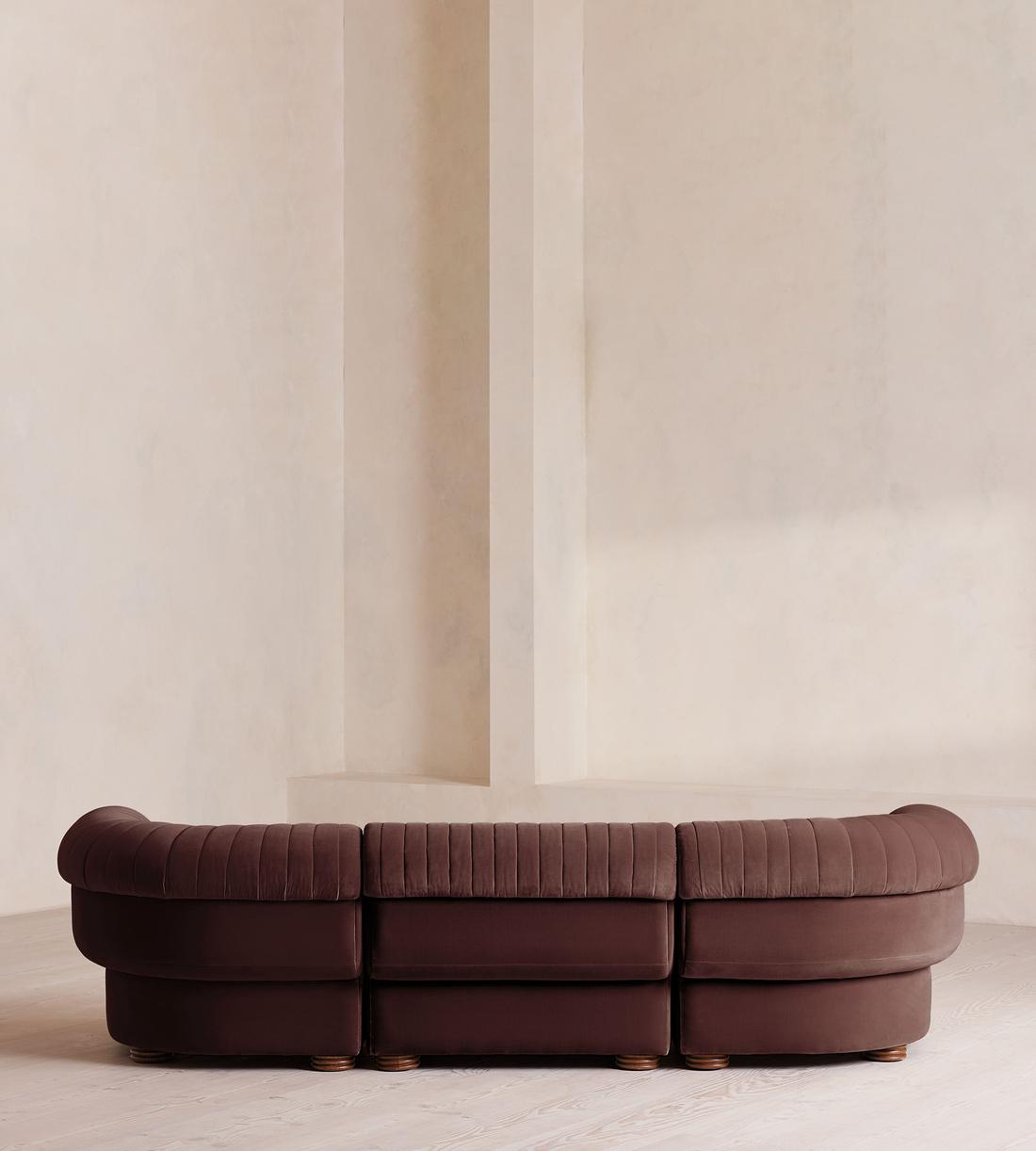Rava Sectional Sofa - Four Seater - Velvet - Aubergine - US - Images - Image 4