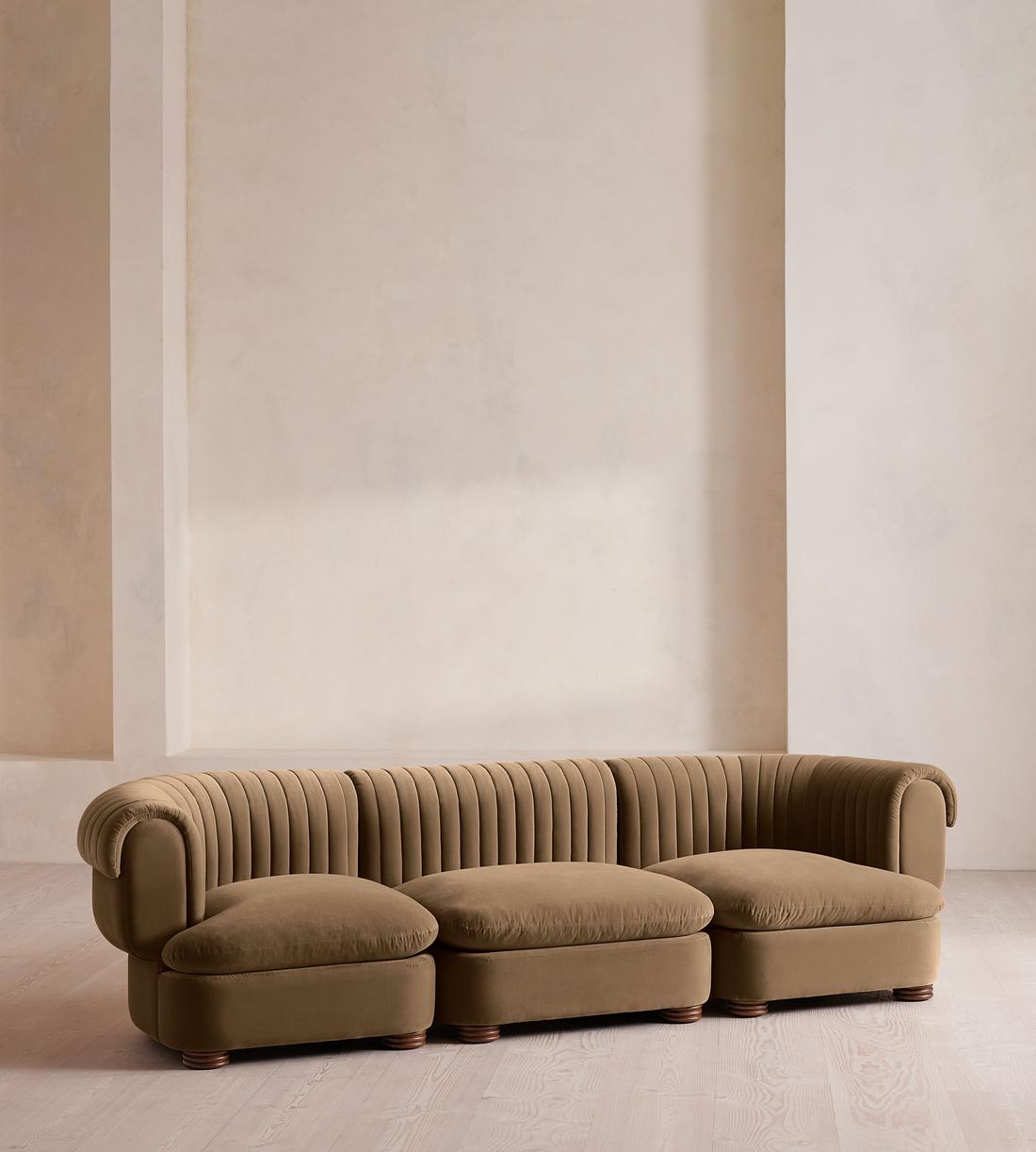 Rava Modular Sofa - Four Seater - Velvet - Truffle - UK - Listing - Image 2