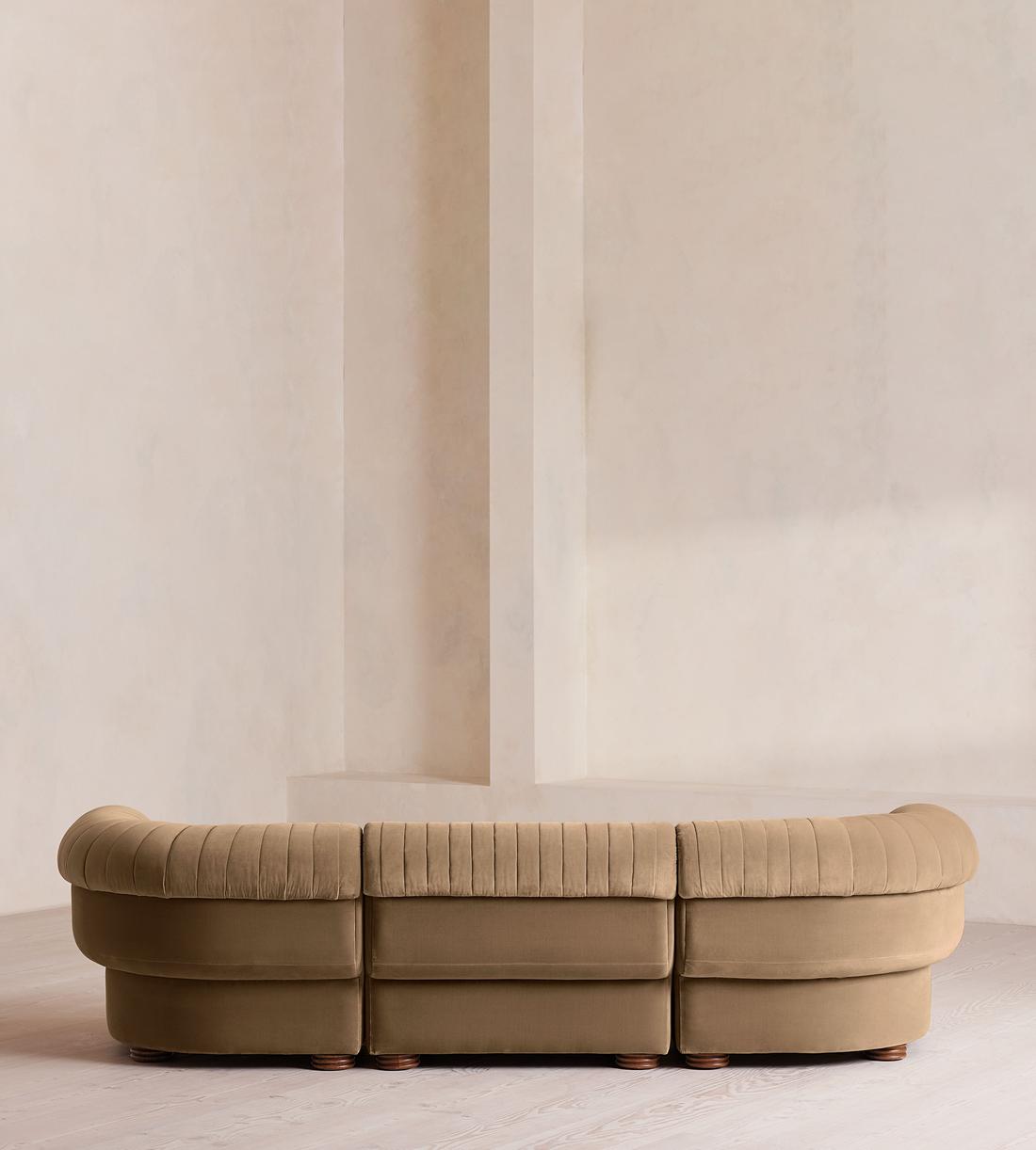 Rava Sectional Sofa - Four Seater - Velvet - Truffle - US - Images - Image 4