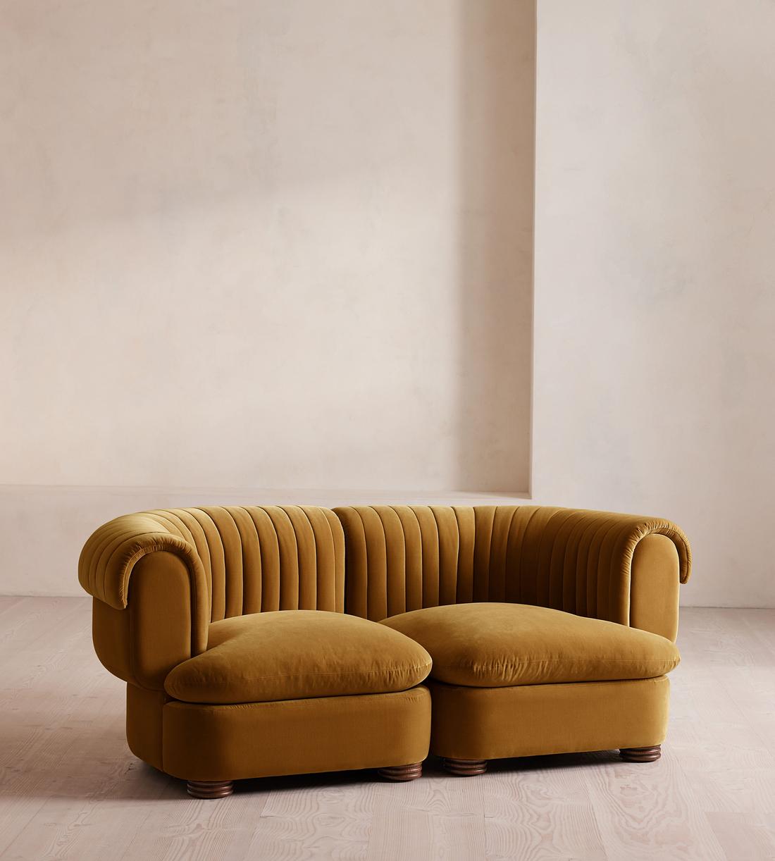 Rava Modular Sofa - Three Seater - Velvet - Mustard - Listing - Image 2