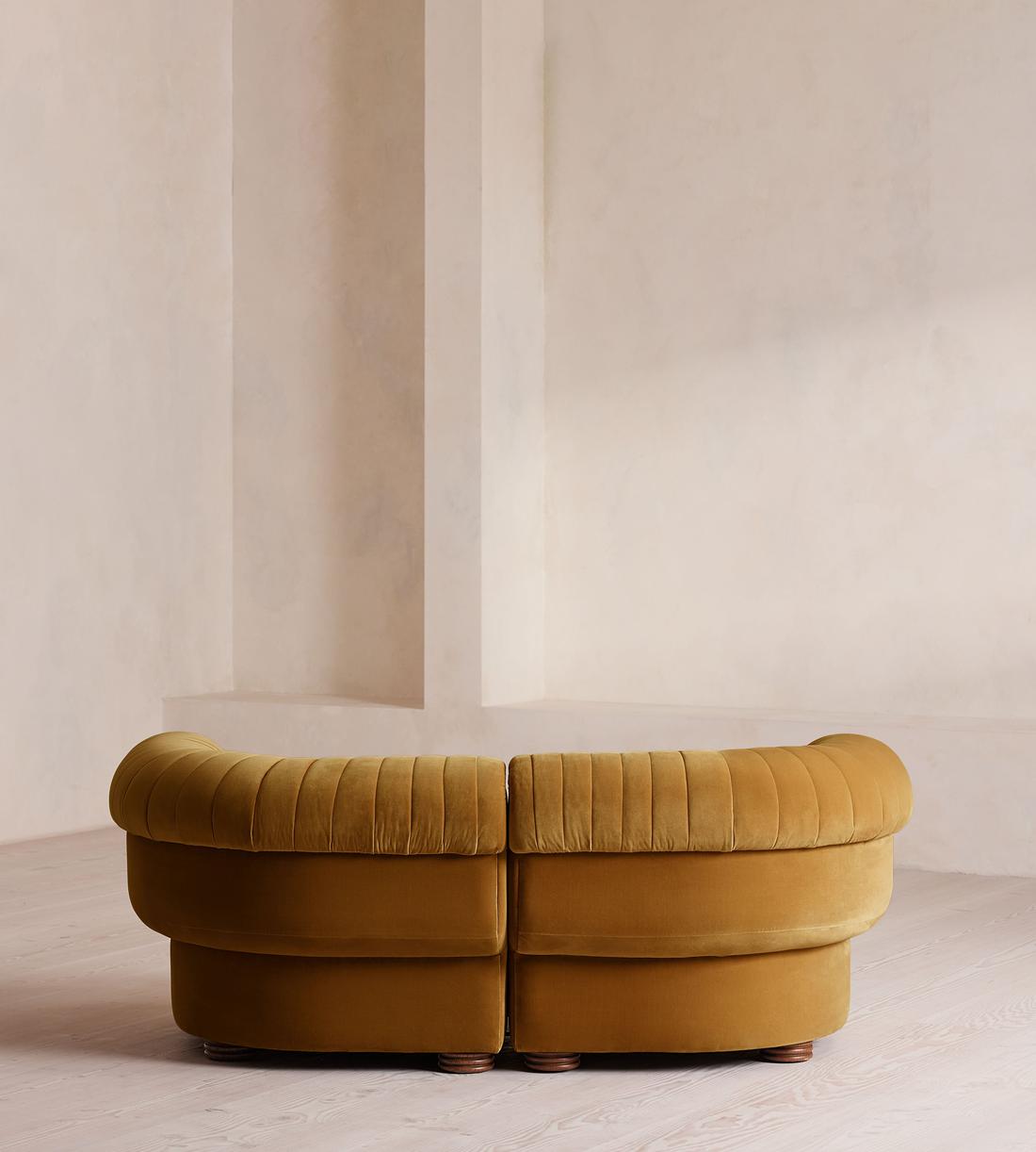 Rava Sectional Sofa - Three Seater - Velvet - Mustard - US - Images - Image 4