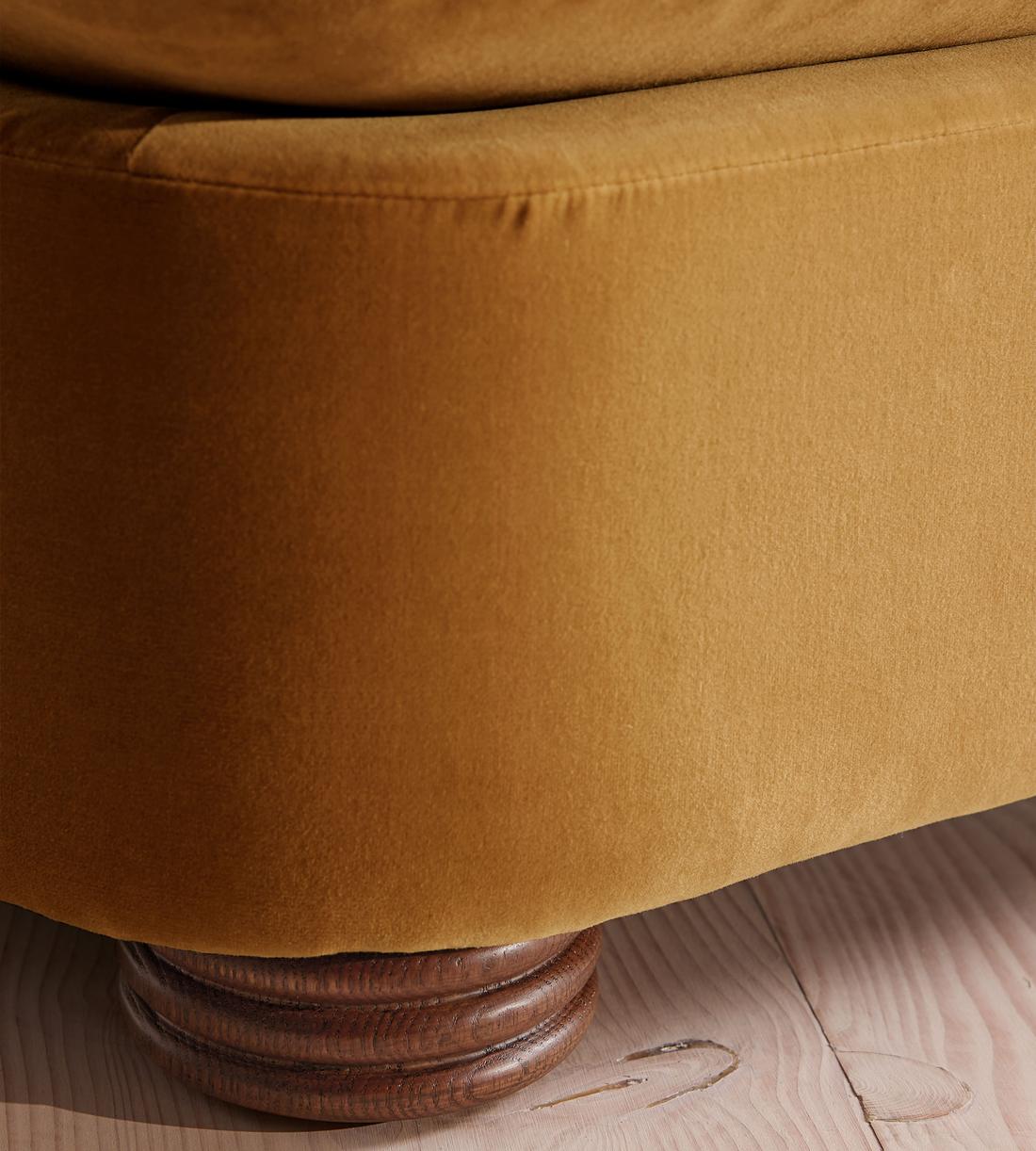 Rava Sectional Sofa - Three Seater - Velvet - Mustard - US - Images - Image 7
