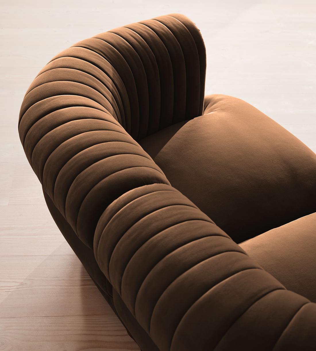 Rava Sectional Sofa - Three Seater - Velvet - Chocolate - US - Images - Image 5