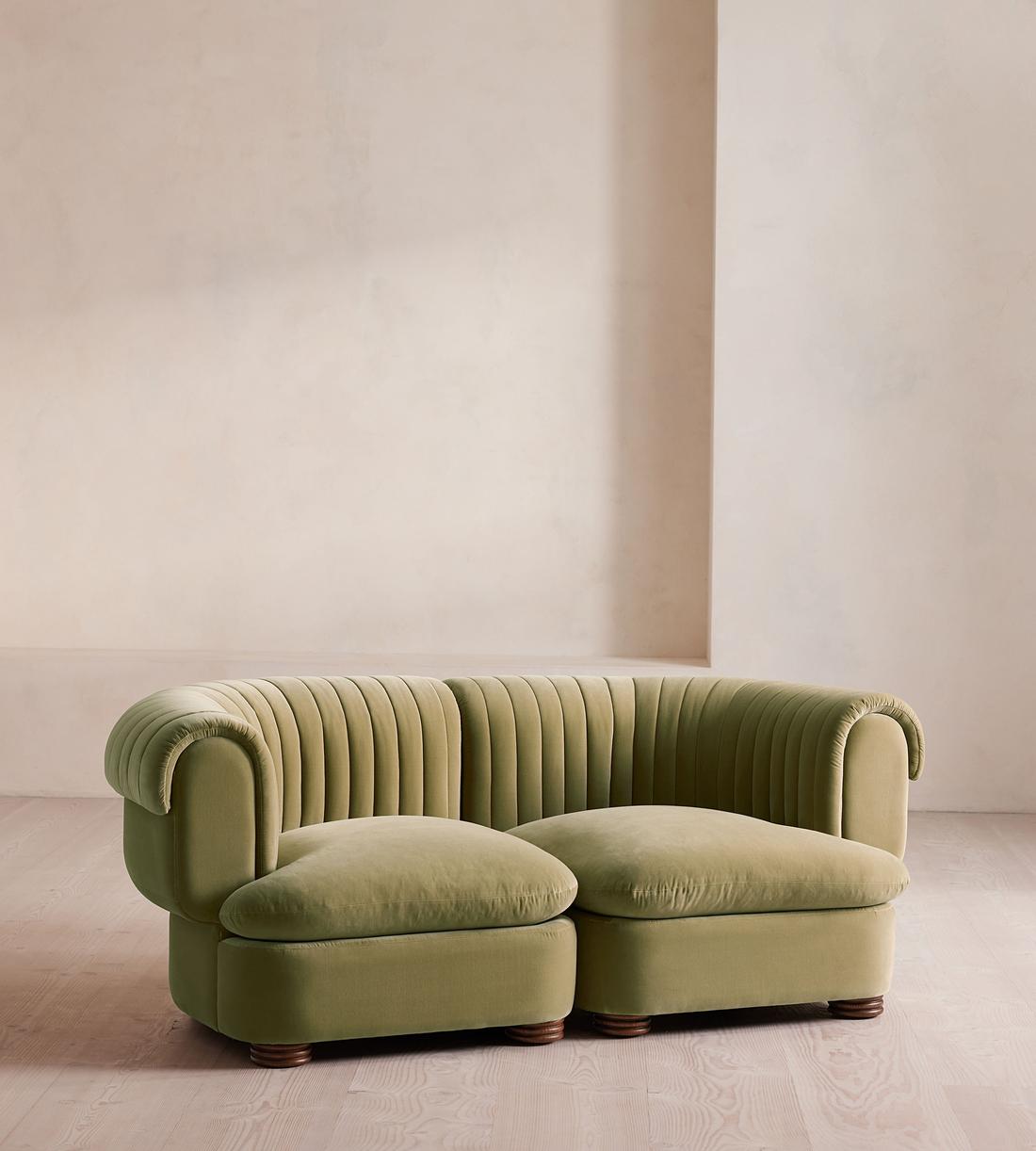 Rava Sectional Sofa - Three Seater - Velvet - Lichen - US - Listing - Image 2