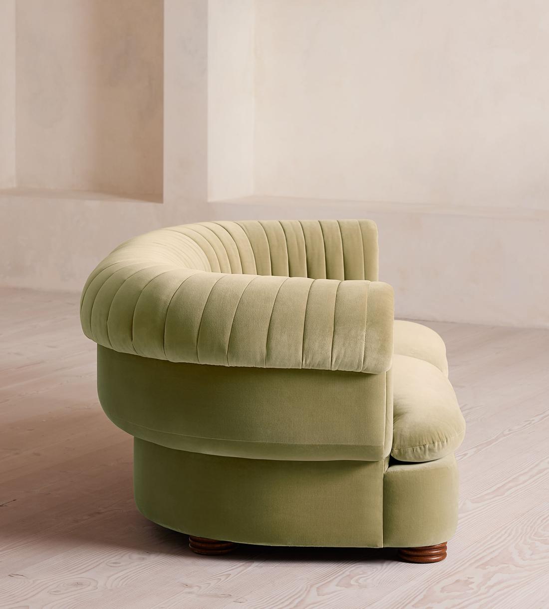Rava Sectional Sofa - Three Seater - Velvet - Lichen - US - Images - Image 3