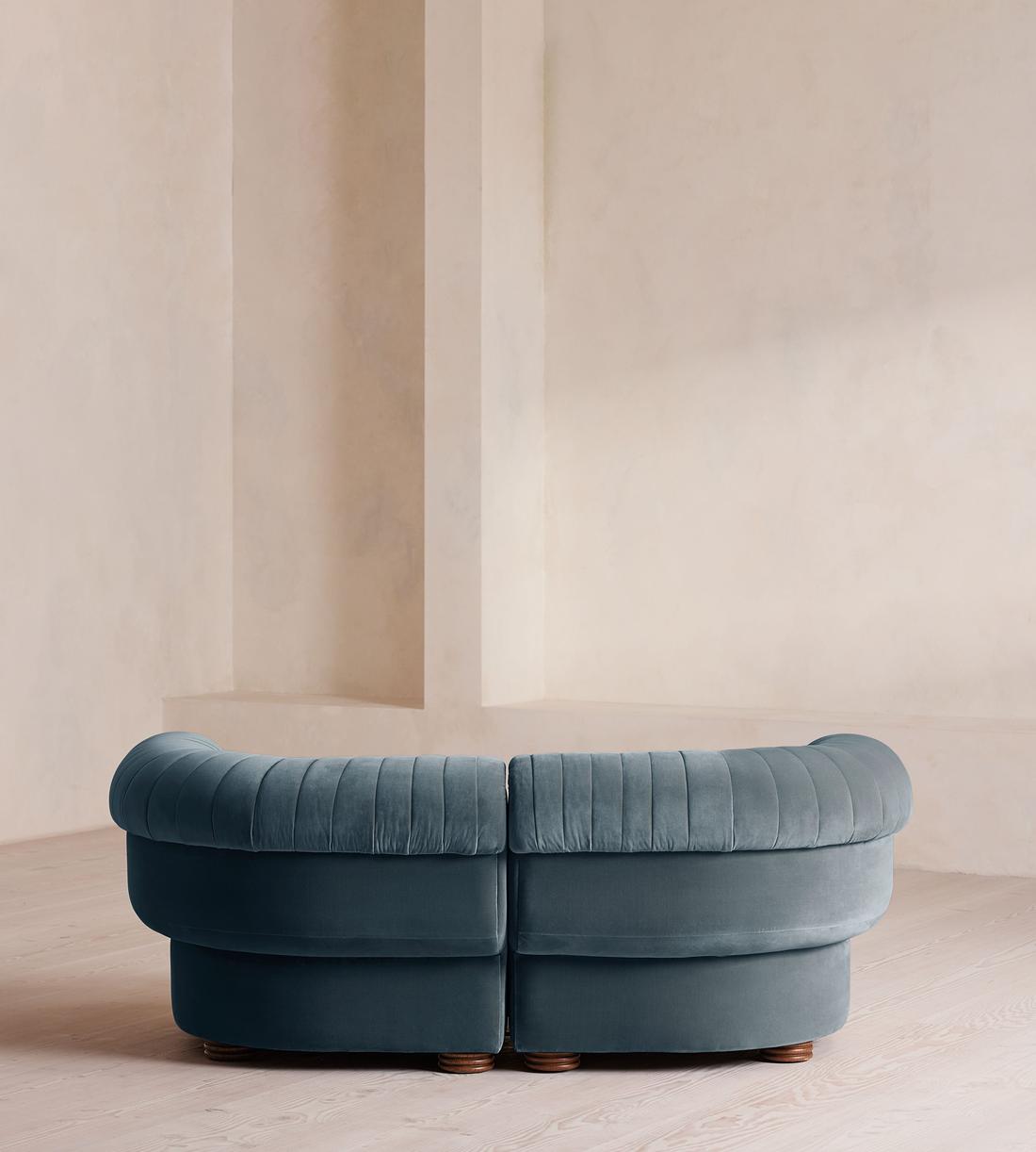 Rava Modular Sofa - Three Seater - Velvet - Grey Blue - Images - Image 4