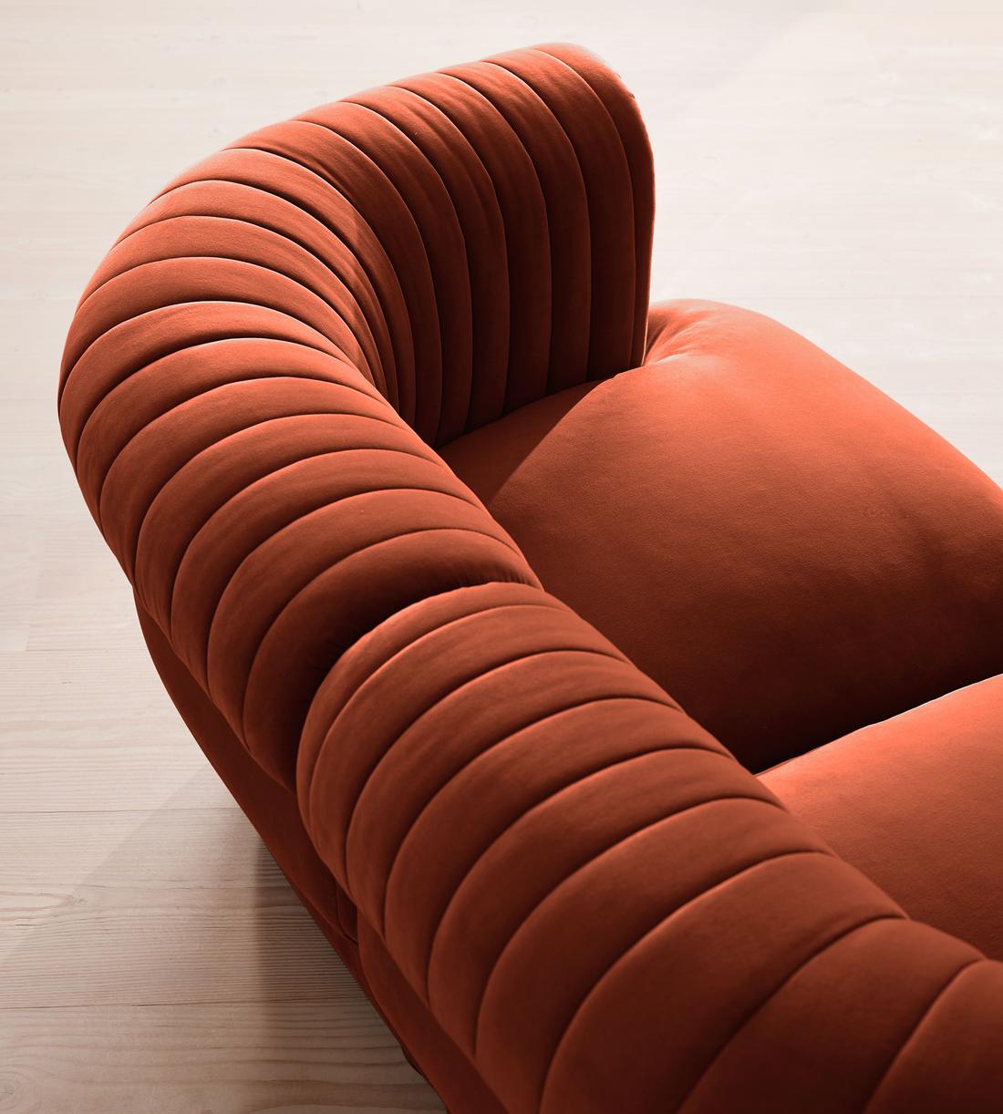 Rava Ottoman - Velvet - Rust - US - Image 5