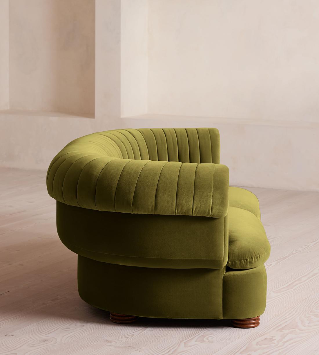 Rava Modular Sofa - Three Seater - Velvet - Olive - Images - Image 3