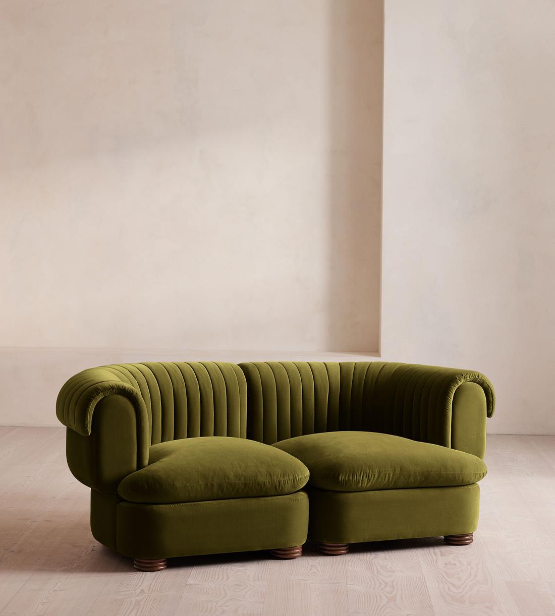 Rava Sectional Sofa - Three Seater - Velvet - Olive - US - Listing - Image 2
