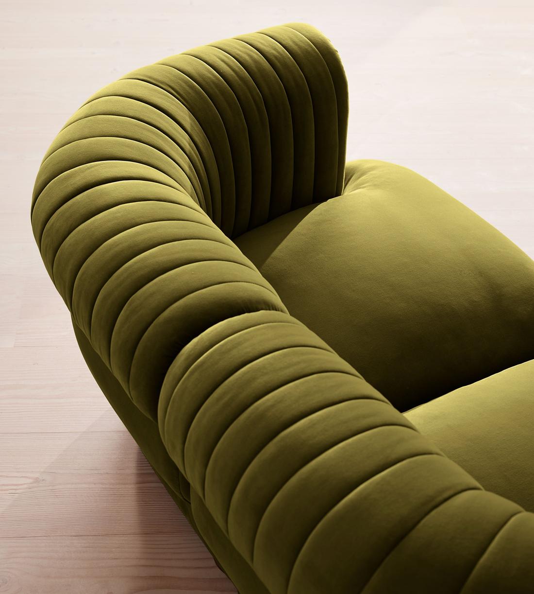Rava Sectional Sofa - Three Seater - Velvet - Olive - US - Images - Image 5
