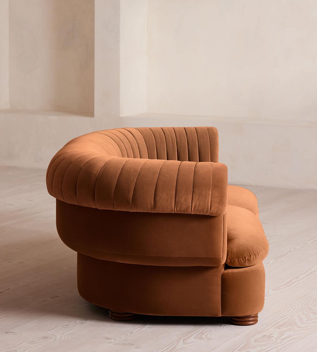 Rava Sectional Sofa - Three Seater - Velvet - Cinnamon - US - Images - Image 3