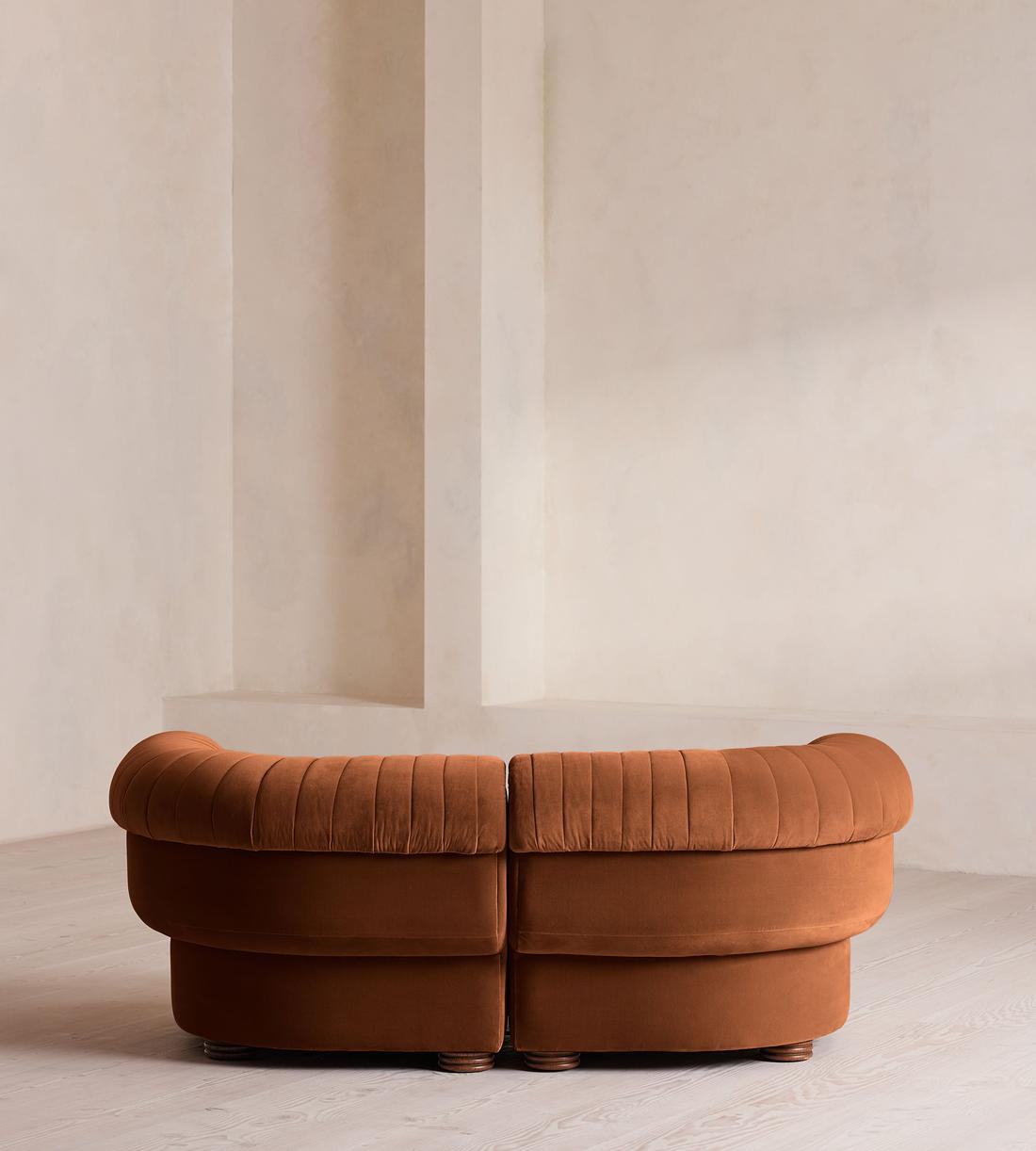Rava Sectional Sofa - Three Seater - Velvet - Cinnamon - US - Images - Image 4