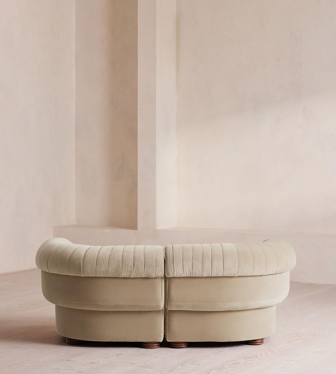 Rava Sectional Sofa - Three Seater - Velvet - Oyster - US - Images - Image 4
