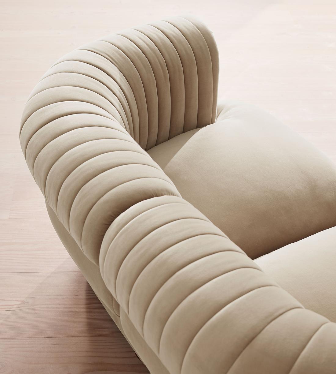 Rava Sectional Sofa - Three Seater - Velvet - Oyster - US - Images - Image 5