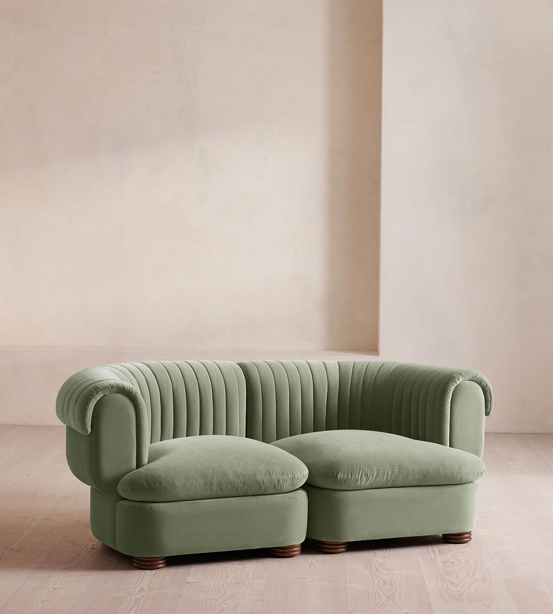 Rava Sectional Sofa - Three Seater - Velvet - Seafoam US - Listing - Image 2