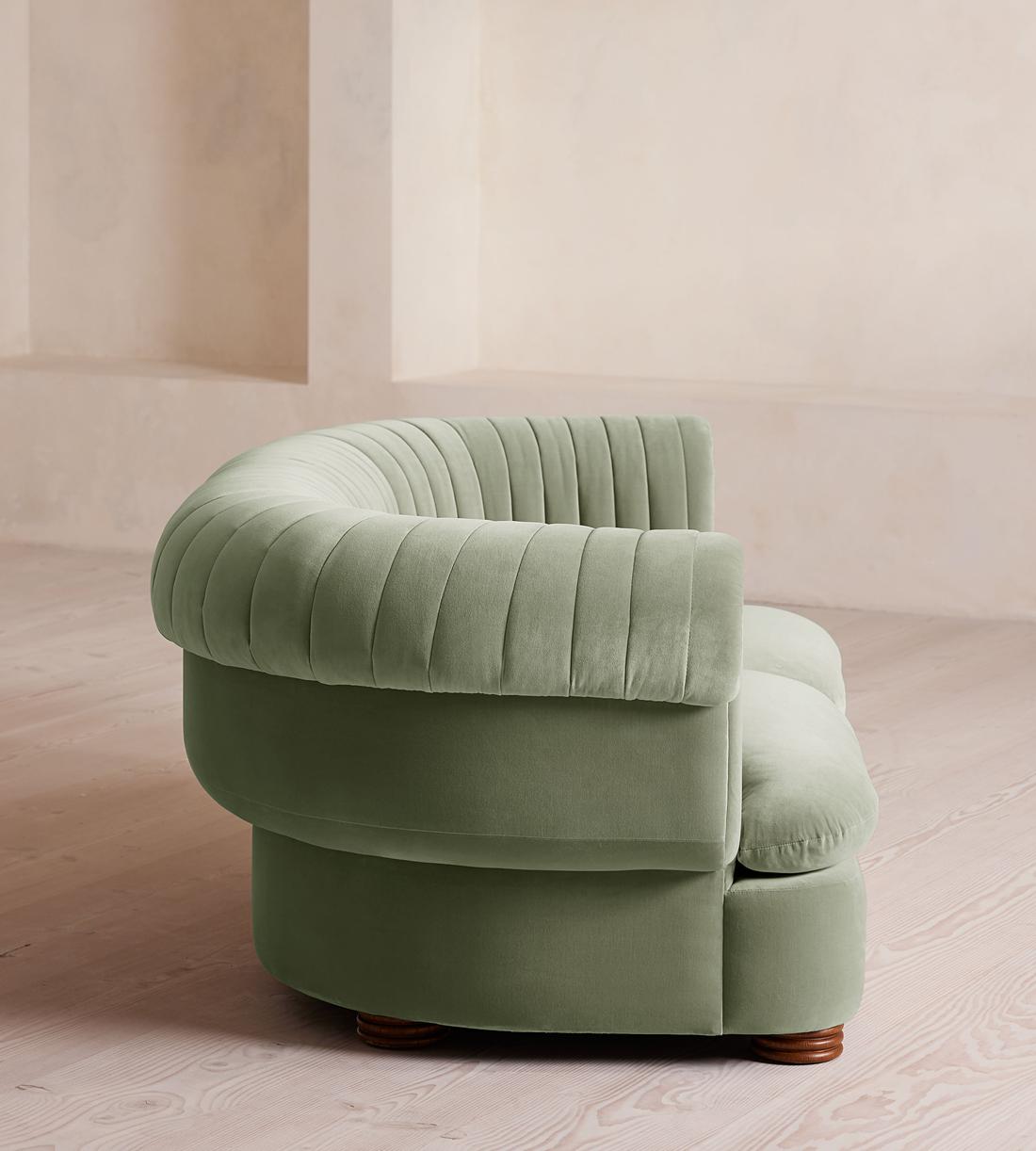 Rava Sectional Sofa - Three Seater - Velvet - Seafoam US - Images - Image 3