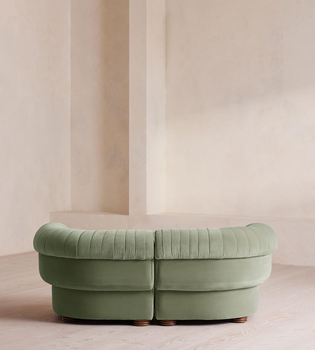 Rava Sectional Sofa - Three Seater - Velvet - Seafoam US - Images - Image 4