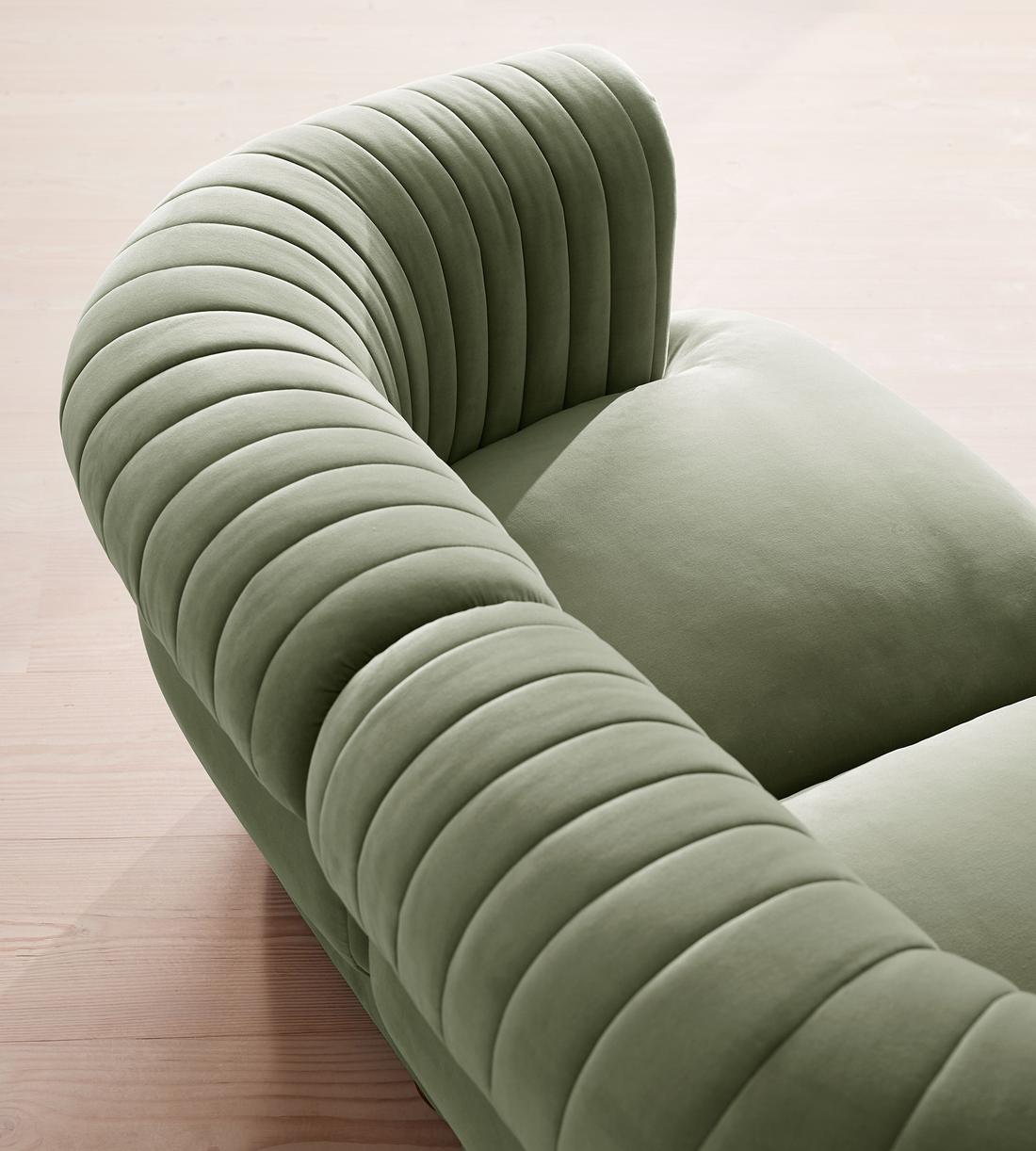 Rava Sectional Sofa - Three Seater - Velvet - Seafoam US - Images - Image 5