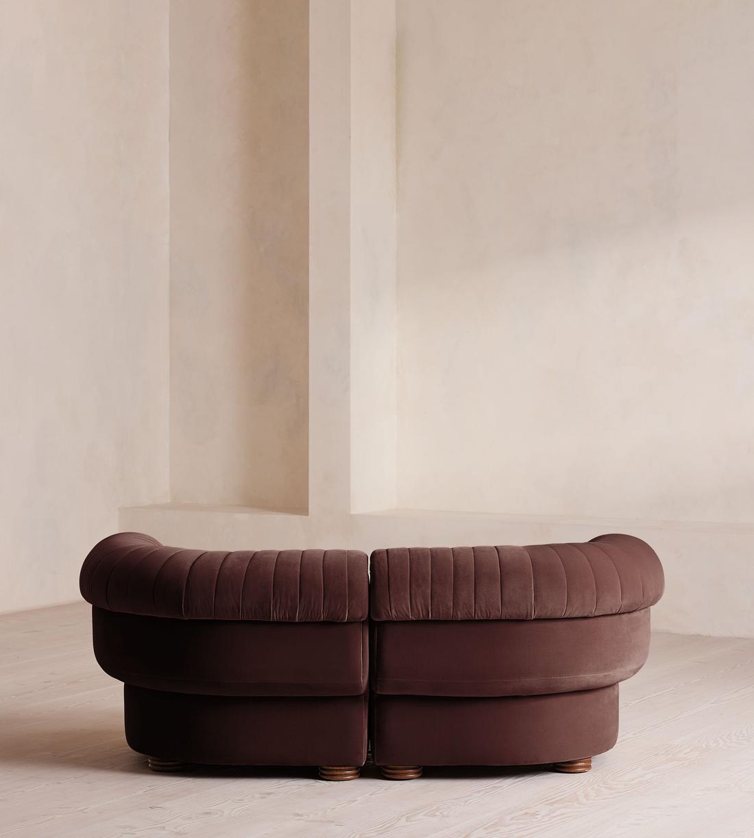Rava Sectional Sofa - Three Seater - Velvet - Aubergine - US - Images - Image 4