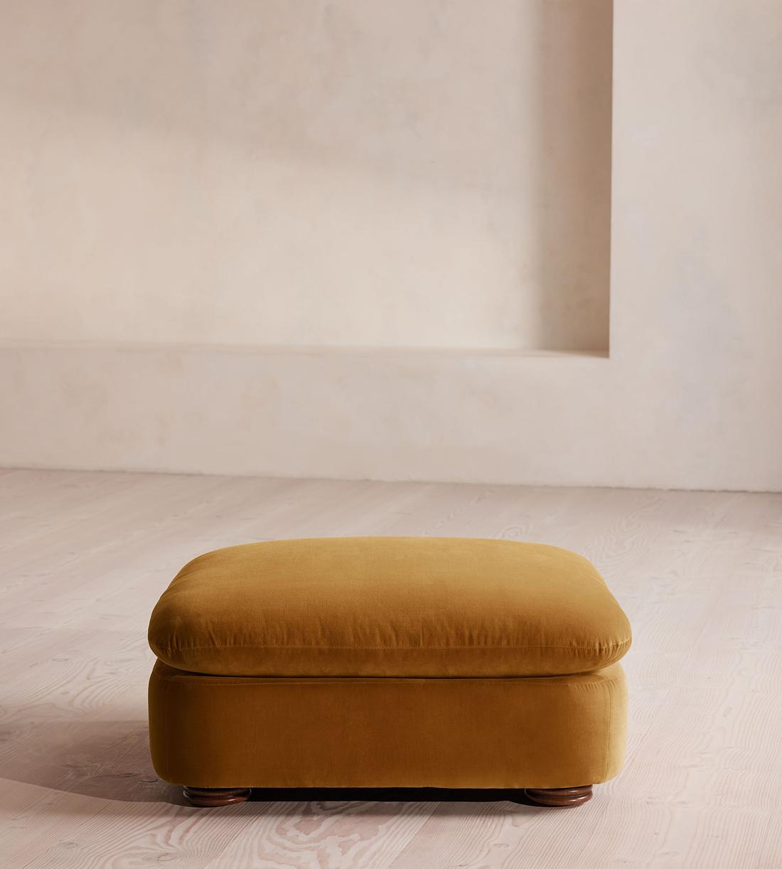 Rava Ottoman - Velvet - Mustard - US - Image 1