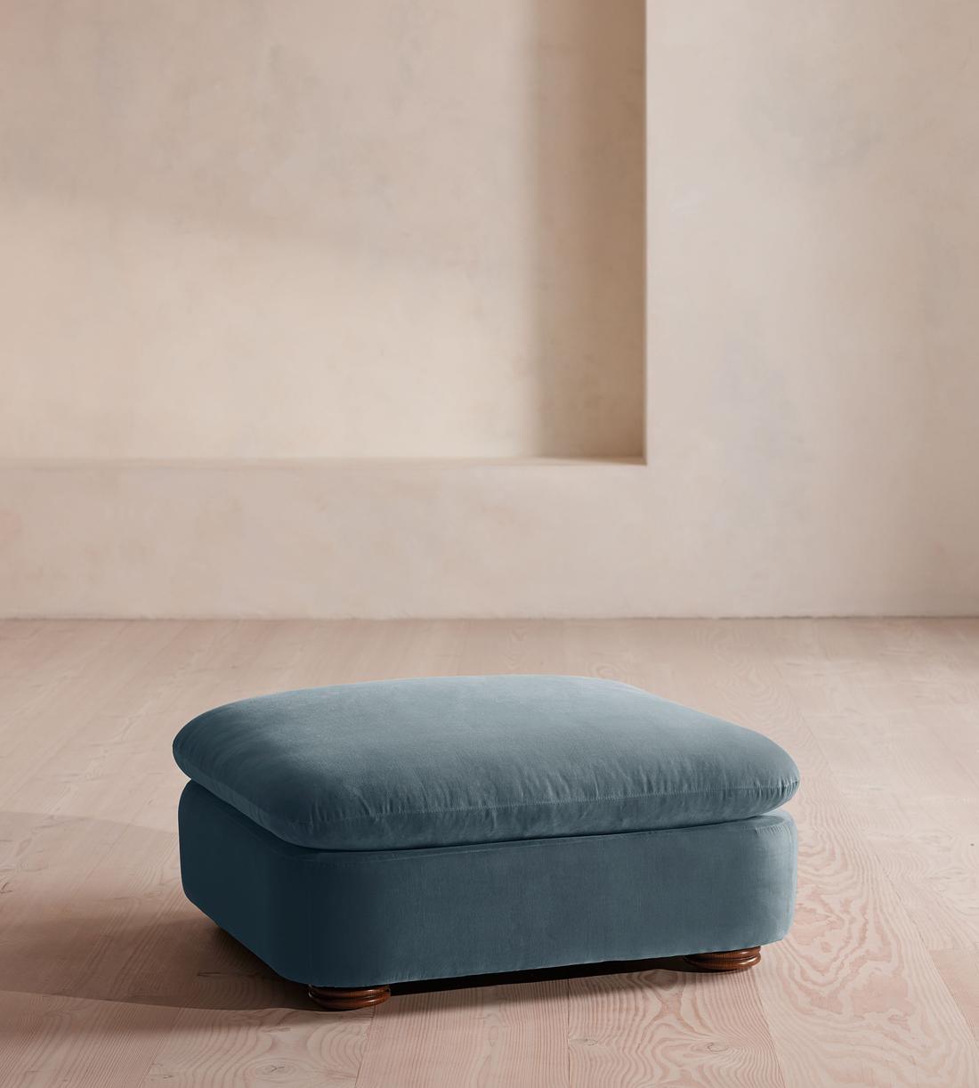 Rava Ottoman - Velvet - Grey Blue - Listing - Image 2