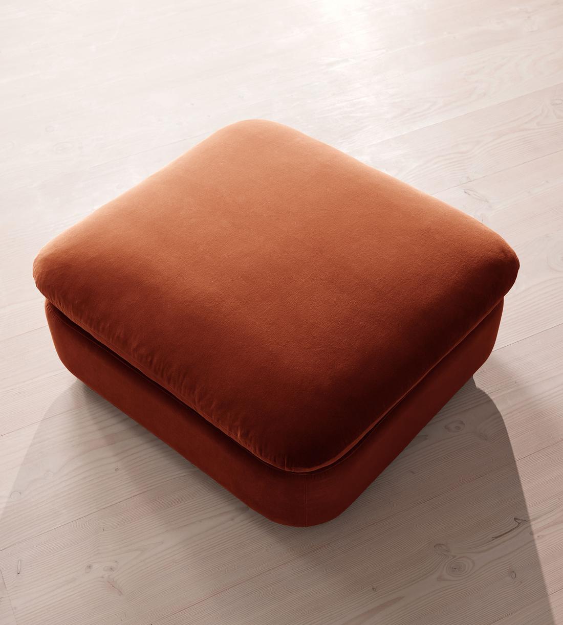 Rava Modular Sofa - Left Arm Module - Velvet - Rust - Lifestyle - Image 10