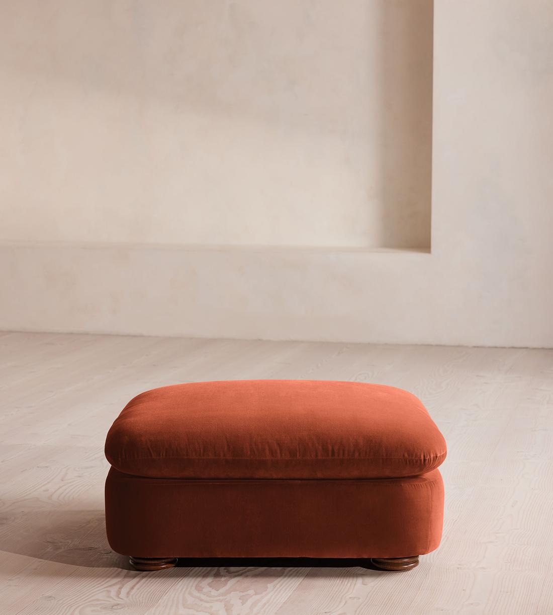 Rava Ottoman - Velvet - Rust - US - Listing - Image 1