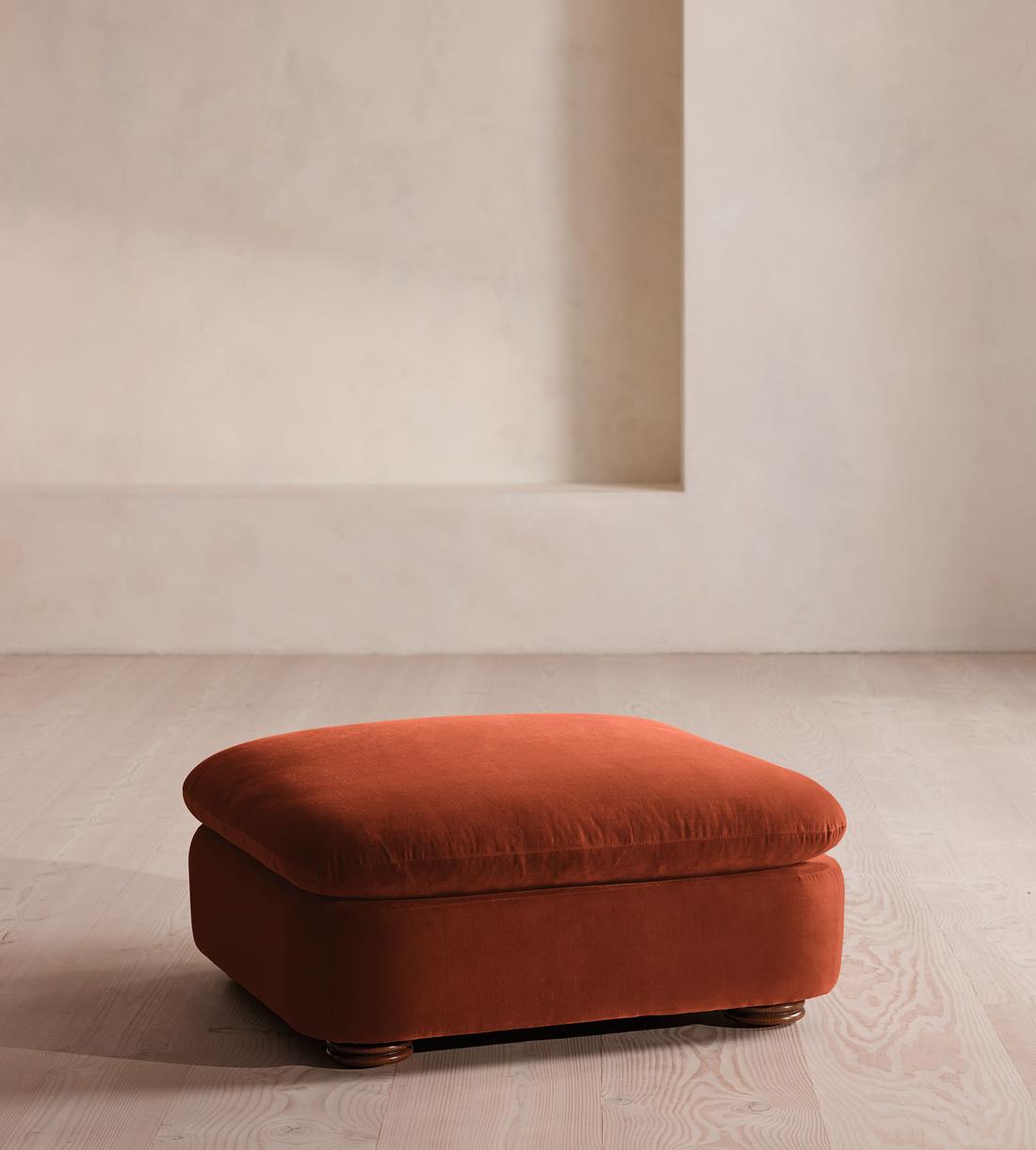Rava Ottoman - Velvet - Rust - US - Listing - Image 2