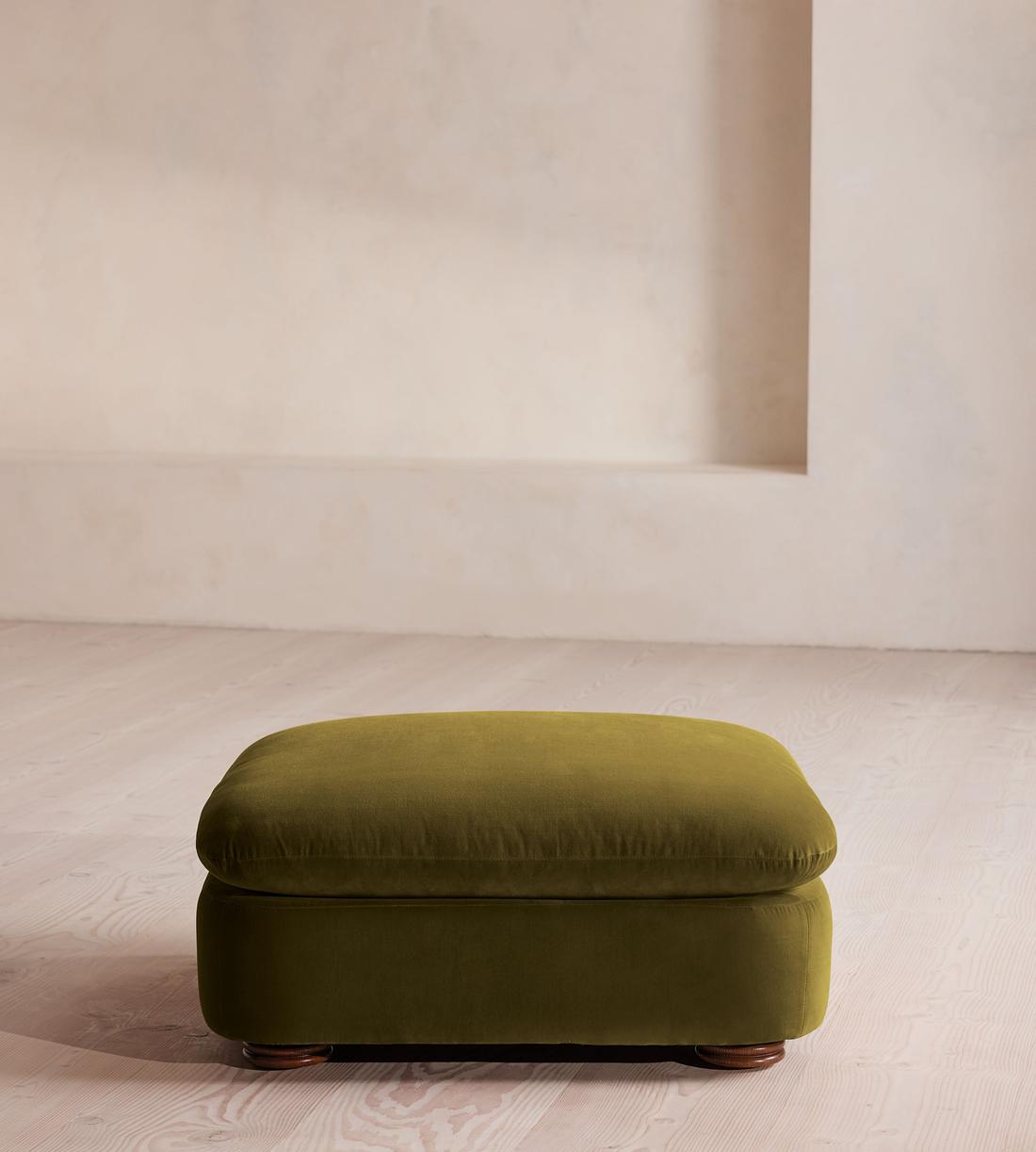 Rava Ottoman - Velvet - Olive - US - Listing - Image 1