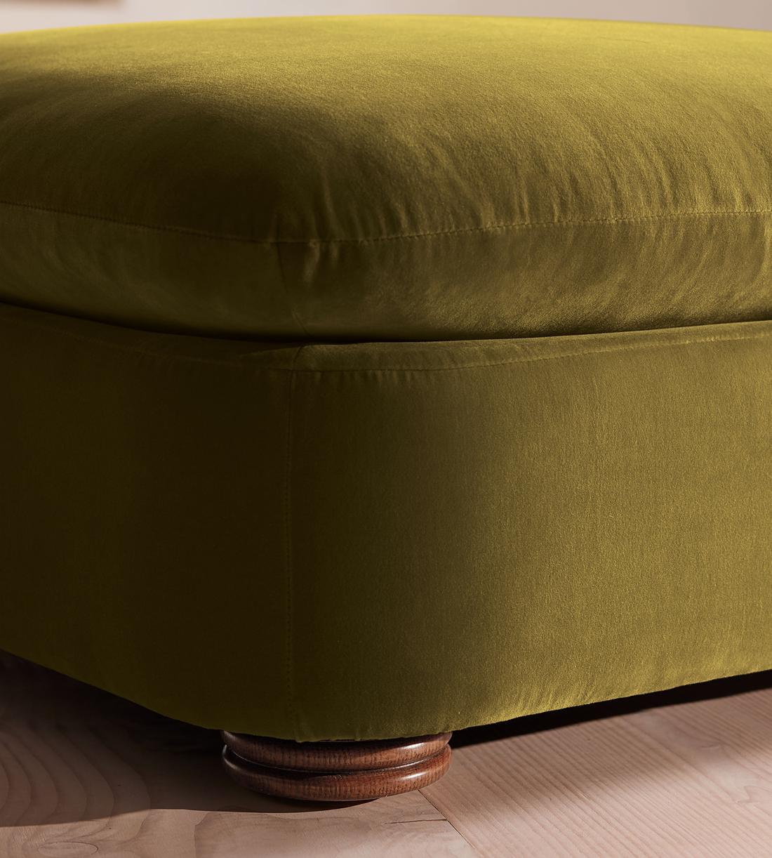 Rava Ottoman - Velvet - Olive - US - Images - Image 5