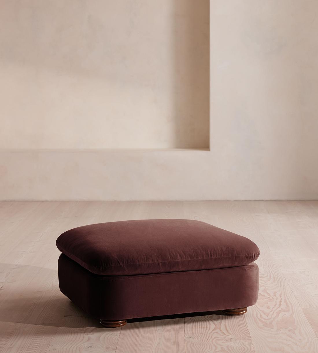 Rava Ottoman - Velvet - Aubergine - UK - Listing - Image 2