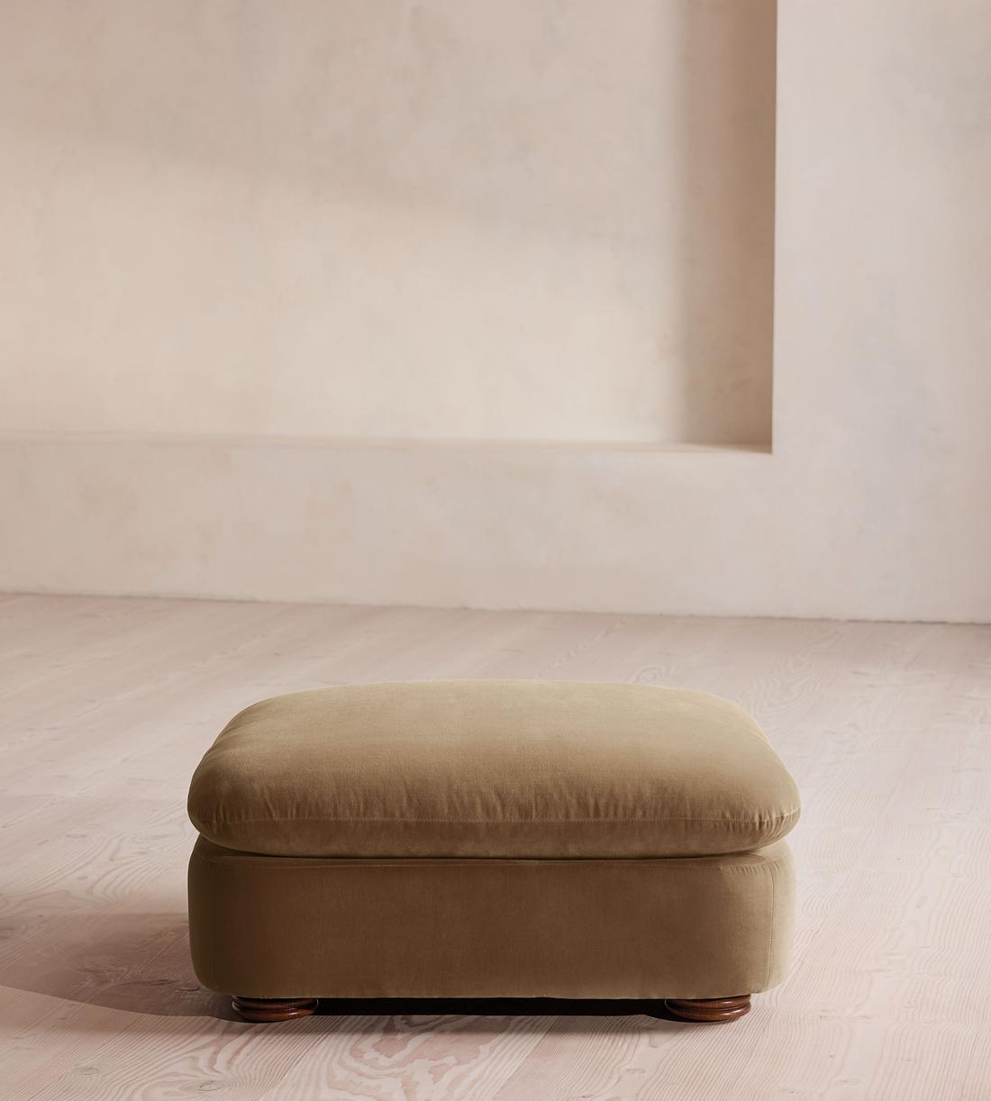 Rava Ottoman - Velvet - Truffle - US - Listing - Image 1