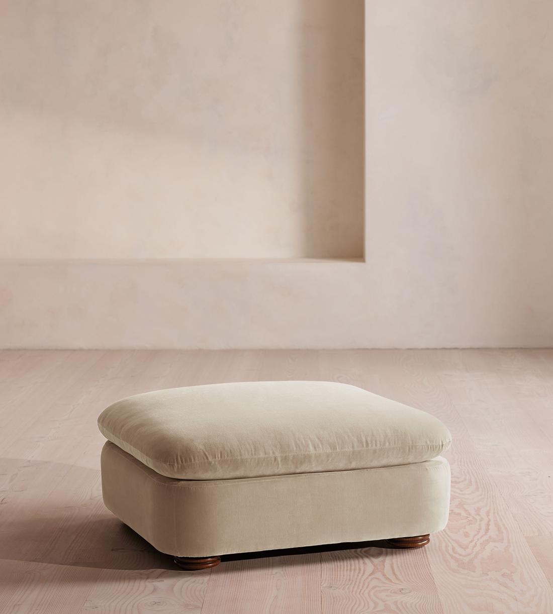 Rava Ottoman - Velvet - Oyster - UK - Listing - Image 2