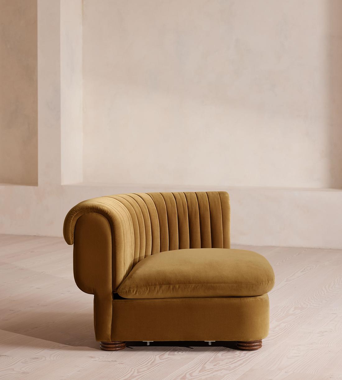 Rava Sectional Sofa - Corner Module - Velvet - Mustard - US - Image 8