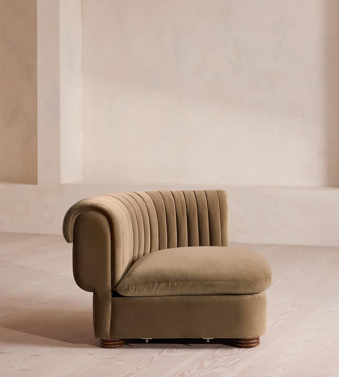 Rava Sectional Sofa - Left Arm Module - Velvet - Truffle - US - Image 8